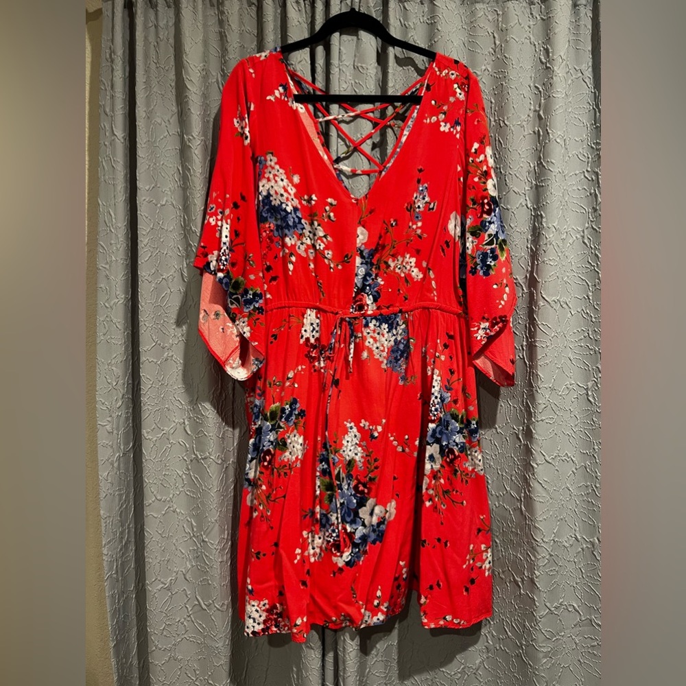 Coral Floral Dress